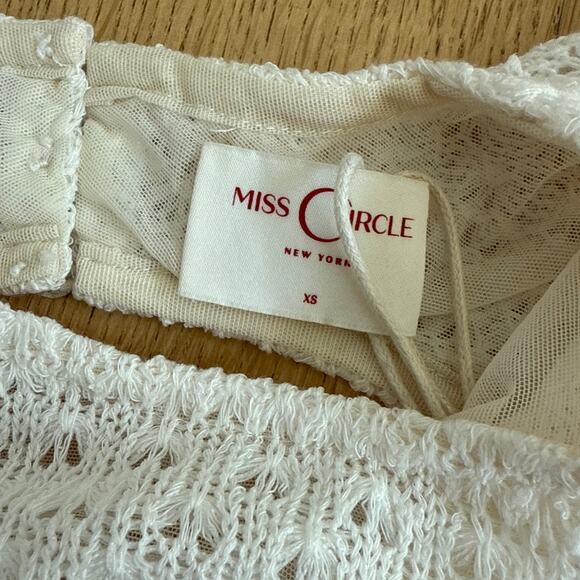 Miss Circle Midi Flare Mermaid Dress Pamina Crochet Long Sleeve Size XS in Cream - Picture 4 of 6